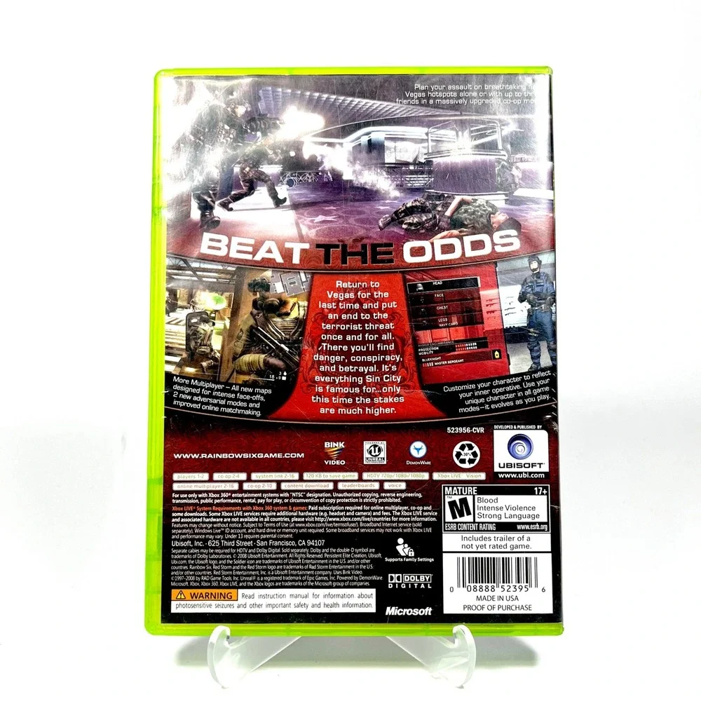 Tom Clancy's Rainbow Six Vegas 2 Xbox 360 Video Game Bonus Disc EndWar Bundle